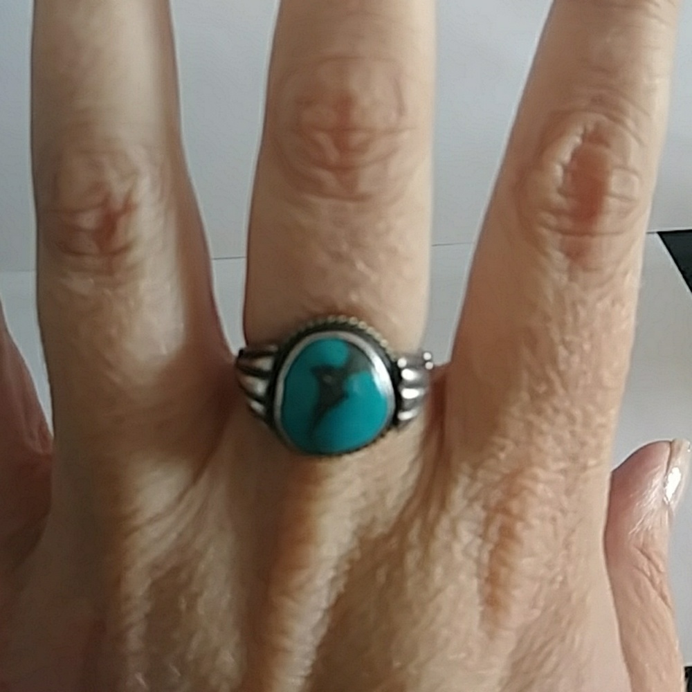 Silver & Turquoise ring - Picture 3 of 3